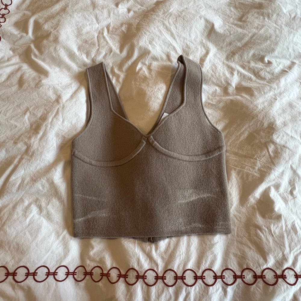 Tan Cropped Tank- Size Small